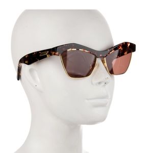 Bottega Veneta Slant Acetate & Metal Sunglasses